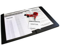 School Manual Visitor Signing-In Pack  School Visitor Passes  Red Visitor Lanyards  Vinyl Visitor Pass Holders  Writing Board