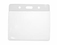 White Top Vinyl Badge Holders C/C Size - Landscape - Pack of 100