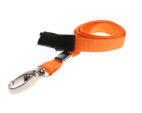 Pack of 100 Orange Breakaway Lanyards Metal Lobster Clip