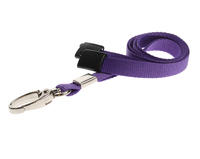 Pack of 100 Purple Breakaway Lanyards Metal Lobster Clip