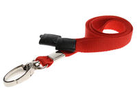 Pack of 100 Red Breakaway Lanyards with Metal Lobster Clip