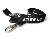 Recycled Black Student Lanyards With Metal Lobster Clip (Pack of 100)