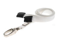 Pack of 100 White Breakaway Lanyards with Metal Lobster Clip