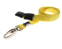 Pack of 100 Yellow Breakaway Lanyards Metal Lobster Clip