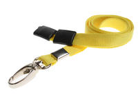 Recycled Plain Yellow Lanyards with Metal Lobster Clip (Pack of 100)