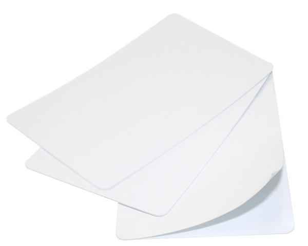 Pack of 100 Premium White 480 Micron Self Adhesive Cards with 175 micron paper backing