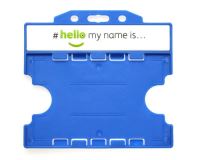 'Hello My Name Is' Light Blue Open-faced Dual-Sided Card Holders - Landscape (Pack of 100)