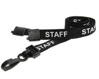 Recycled Black Staff Lanyards with Plastic J Clip (Pack of 100)